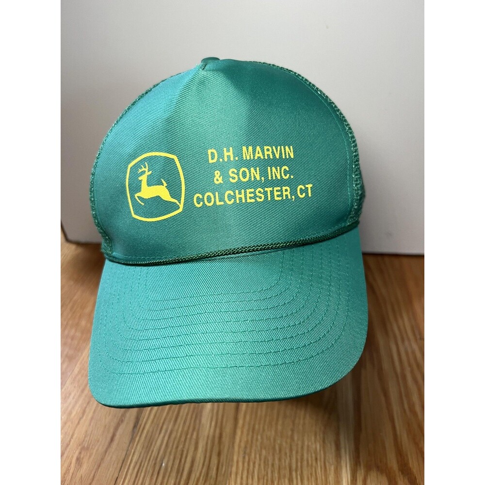 John Deere Mohr's Hat Cap Snap Back One Size Green Trucker D.H. Marvin Mens